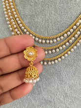 Gold Layered Pearl Necklace/Traditional Indian jewelry/Punjabi/Pakistani/Wedding necklace/Bridal necklace/Indian necklace