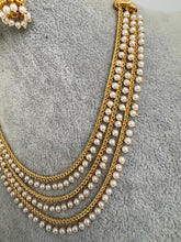 Gold Layered Pearl Necklace/Traditional Indian jewelry/Punjabi/Pakistani/Wedding necklace/Bridal necklace/Indian necklace