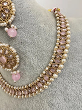 Pink Antique Polki Kundan necklace set/Reverse Ad Necklace/Statement necklace/Indian/Punjabi Necklace/Pakistani Jewelry/Bridal necklace/