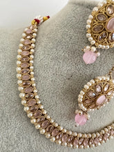 Pink Antique Polki Kundan necklace set/Reverse Ad Necklace/Statement necklace/Indian/Punjabi Necklace/Pakistani Jewelry/Bridal necklace/