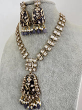 Purple Kundan Necklace Set/ Mid Length Kundan Necklace/ Bollywood Jewelry/ Indian jewelry/ Pakistani / punjabi necklace/indian wedding