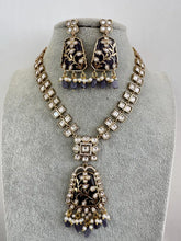 Purple Kundan Necklace Set/ Mid Length Kundan Necklace/ Bollywood Jewelry/ Indian jewelry/ Pakistani / punjabi necklace/indian wedding