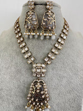 Gray Kundan Necklace / Mid Length Kundan Necklace/ Bollywood Jewelry/ Indian jewelry/ Pakistani / punjabi necklace/indian wedding