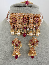 Ruby Polki Pearl Kundan Choker Set/Kundan Choker/ Bollywood Jewelry/ Indian Pakistani necklace/Punjabi necklace/bridal/Indian wedding