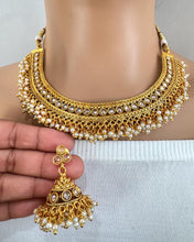 Gold Polki Kundan necklace South Indian Jewelry Temple Jewelry Guttapusalu Necklace Wedding necklace Bridal necklace Indian necklace