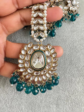 RamaGreen Pearl Kundan Choker Necklace Set, Pearl Kundan Choker, Bollywood Jewelry, Indian Pakistani jewelry for wedding