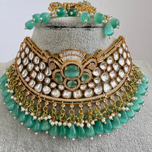Mint Moissanite Polki Kundan Necklace/Sabyasachi Designer Necklace/Indian Celebrity/Indian Pakistani Wedding Jewelry, Semi Precious