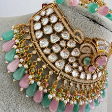 Mintpink Moissanite Polki Kundan Necklace/Sabyasachi Designer Necklace/Indian Celebrity/Indian Pakistani Wedding Jewelry, Semi Precious