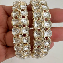 Kundan Bangles Set(2 Pc)/Indian bangles/Punjabi Pearl bangles Set/Bridal bangles/wedding jewelry, Indian Pakistani Jewelry