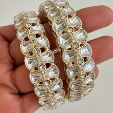 Kundan Bangles Set(2 Pc)/Indian bangles/Punjabi Pearl bangles Set/Bridal bangles/wedding jewelry, Indian Pakistani Jewelry
