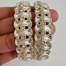 Kundan Bangles Set(2 Pc)/Indian bangles/Punjabi Pearl bangles Set/Bridal bangles/wedding jewelry, Indian Pakistani Jewelry