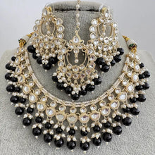 Black Kundan Necklace Set/Kundan Bollywood Jewelry/ Indian jewelry/ Pakistani necklace/ punjabi necklace/bridal/indian wedding