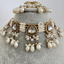 White Antique Uncut Kundan Necklace Set/Kundan Choker/Bollywood Jewelry/ Indian jewelry/ Pakistani necklace/ punjabi necklace indian wedding