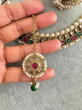 RubyGreen Antique Polki Kundan Necklace Antique necklace wedding jewelry Indian Jewelry Pakistani Jewelry Wedding necklace Bridal necklace