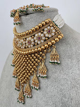 RubyGreen gold Polki Kundan choker Antique necklace wedding jewelry Indian Jewelry Pakistani Jewelry Wedding necklace Bridal necklace