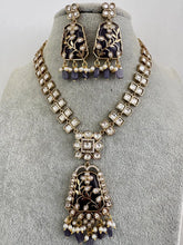Purple Kundan Necklace Set/ Mid Length Kundan Necklace/ Bollywood Jewelry/ Indian jewelry/ Pakistani / punjabi necklace/indian wedding
