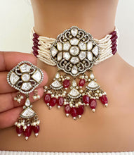 Ruby victorian uncut Polki Kundan Choker, Sabyasachi Designer necklace, Bollywood, Indian Pakistani Jewelry for Wedding, bridal jewelry