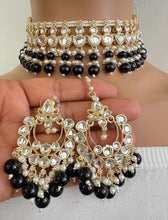 Black Kundan Necklace Set/Kundan Bollywood Jewelry/ Indian jewelry/ Pakistani necklace/ punjabi necklace/bridal/indian wedding