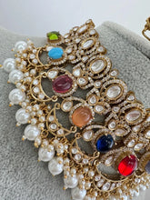 Karishma Kapoor inspired Navratan Uncut Moissanite Polki Kundan Royal Choker Necklace Set/Indian Wedding Collection,Bridal Jewelry