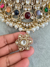 Karishma Kapoor inspired Navratan Uncut Moissanite Polki Kundan Royal Choker Necklace Set/Indian Wedding Collection,Bridal Jewelry