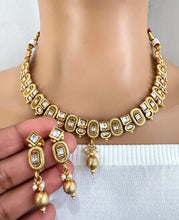 Gold Kundan Necklace, Indian Jewelry, indian wedding necklace, bridal jewelry, Punjabi Pakistani south Indian necklace
