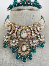 RamaGreen Pearl Kundan Choker Necklace Set, Pearl Kundan Choker, Bollywood Jewelry, Indian Pakistani jewelry for wedding