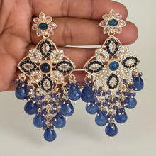 Polki Stone Kundan chandbali Earrings/Kundan Stone Chandbali/Indian Earrings/pearl Earring/Pakistani Earrings/Statement Earrings