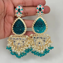 Kundan long earrings, chandelier earrings, Bollywood Trendy Earrings/kundan Earring/Indian Pakistani jewelry for wedding