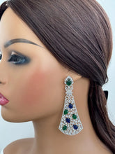 Blue Green Long Cocktail CZ Diamond Earring, American Diamond earrings/Indian Jewelry/Pakistani Jewelry,CZ earrings/AD earrings/Gift for her IndianJewelTrends 4.5 out of 5 stars
