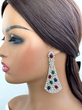 Multi Long Cocktail CZ Diamond Earring, American Diamond earrings/Indian Jewelry/Pakistani Jewelry,CZ earrings/AD earrings/Gift for her