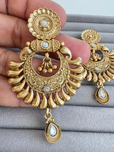 Gold Plated chandbali Earrings, Indian Earrings, Antique Chand Earring With Gold Plating, Indian Pakistani wedding jewelry, Gift for her