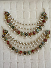 Multi Dull Gold kundan pearl Ear Chain/Sahare/Pearl kaan chain/Earring support chain/Indian Jewelry/Pakistani Jewelry/Kaan sahara Chain