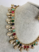 Multi Victorian Moissanite polki Cz diamond Necklace, Indian Bridal Jewelry, Bollywood Sabyasachi Designer necklace, Pakistani Wedding