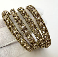 Set of 4 Polki Kundan Bangles/Indian bangles/Punjabi bangles/Pakistani Jewelry/Indian Jewelry/Bridal bangles/Antique bangles/Reverse AD