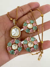 Moissanite Uncut Polki Kundan chain Pendant Necklace/Gold Long necklace/Mala/Indian wedding, Pearl necklace, Bollywood Gift for her
