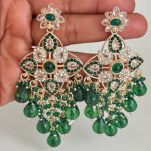 Polki Stone Kundan chandbali Earrings/Kundan Stone Chandbali/Indian Earrings/pearl Earring/Pakistani Earrings/Statement Earrings
