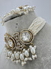 White Pearl Antique Polki Kundan Choker Necklace set, Indian jewelry, Pakistani necklace, Punjabi necklace, bridal, Indian wedding