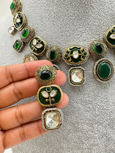Green Victorian Dual Finish kundan necklace/Kundan choker/Designer Sabyasachi/Pakistani/Punjabi/Bridal/Indian wedding/Polki diamond necklace