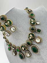Green Victorian Dual Finish kundan necklace/Kundan choker/Designer Sabyasachi/Pakistani/Punjabi/Bridal/Indian wedding/Polki diamond necklace
