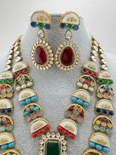 Navratan Victorian MOP Moissanite Polki Necklace, Sabyasachi Inspired Necklace, Celebrity Designer Necklace, Indian Pakistani Jewelry