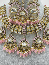 Pink Bridal Victorian Moissanite Polki Kundan necklace, Sabyasachi Designer necklace, Bollywood, India,n Pakistani Jewelry for Wedding