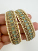 Mint Antique Polki Kundan Bangles Set, Punjabi Pearl bangles Set/Bridal bangles/ wedding jewelry, Pakistani jewelry, Bridal Bangles