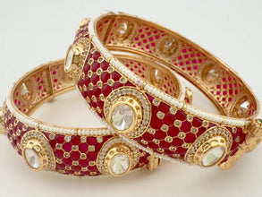 Ruby Tyaani premium kundan gold plated openable Single bangle/Statement Kada/Designer,Celebrity/Bridal /Indian Wedding/Pakistani/Punjabi