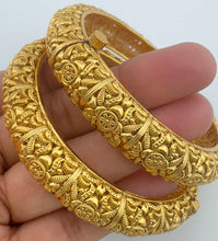 Gold Kada bangles 2pc, Indian Amrapali bangles, Antique bangles, Temple Jewelry, South indian bangles, Bridal Bangles, Indian Wedding