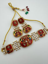 Red Kundan Inlay Work Heritage choker Set/ Sabyasachi Kundan Choker/Bollywood Indian jewelry/Pakistani necklace/punjabi/Indian wedding
