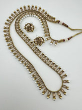 Long Antique Dull Gold plated Polki Pearl mala Necklace/Indian Long Necklace/Pakistani Jewelry/Haram Necklace/Indian Wedding/Rani Haar