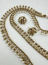 Long Antique Dull Gold plated Polki Pearl mala Necklace/Indian Long Necklace/Pakistani Jewelry/Haram Necklace/Indian Wedding/Rani Haar