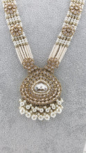 White Antique Polki Reverse AD Kundan long necklace/Kundan long Necklace/Indian Long Necklace/Pearl Polki mala set/Indian jewelry/bridal
