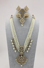 White Pearl Antique Polki Necklace/Indian Long Necklace/Pakistani Jewelry/Necklace Mala/Indian Punjabi Jewelry/Indian Wedding/Rani Haar