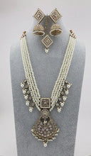 White Pearl Antique Polki Necklace/Indian Long Necklace/Pakistani Jewelry/Necklace Mala/Indian Punjabi Jewelry/Indian Wedding/Rani Haar